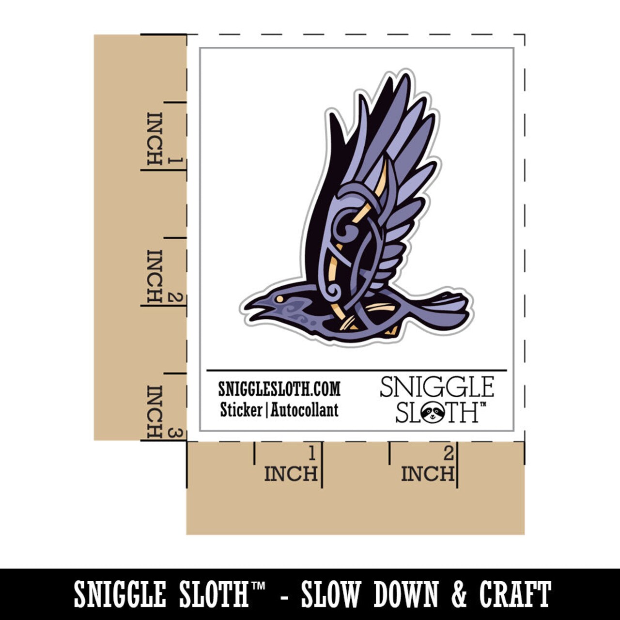 Water Bottle Sticker Set Norse Viking Rune Raven Crow Flying Bird Cute Waterproof Vinyl Stickers Pack Decal, Skateboard, Laptop, Car, Window, Bumper - 5 Pack